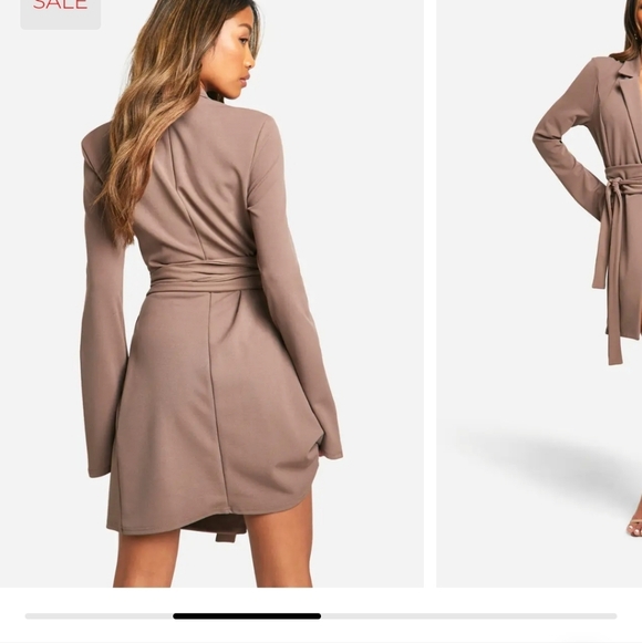 Boohoo Tan Women's Trench Coat - Picture 7 of 7